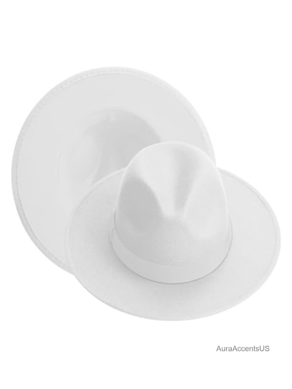 Felt Fedora Hat Two Tone Wide Brim Rancher Hat